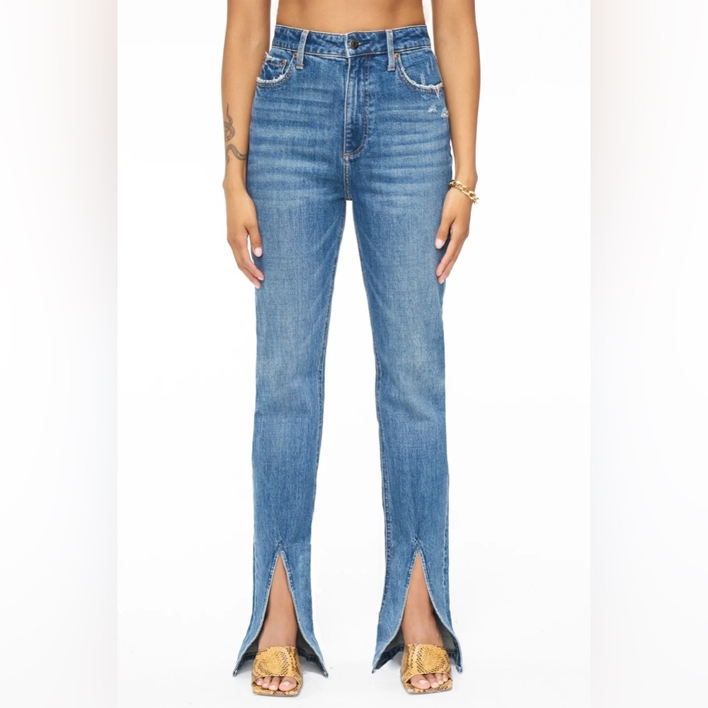 Pistola Jeans Colleen High Rise Slim Size 27 Split Cuff Boot Cut Flare